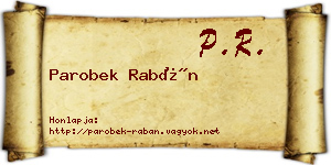 Parobek Rabán névjegykártya